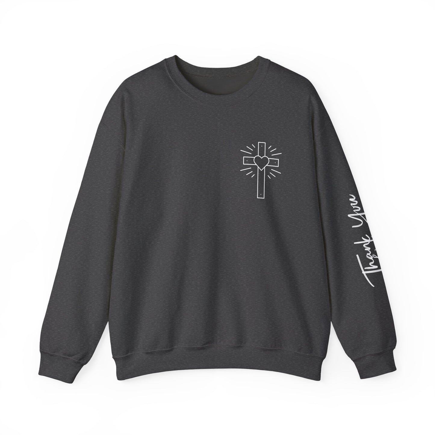 Faith-Inspired Unisex Crewneck Sweatshirt with Thank You & Jesus Design