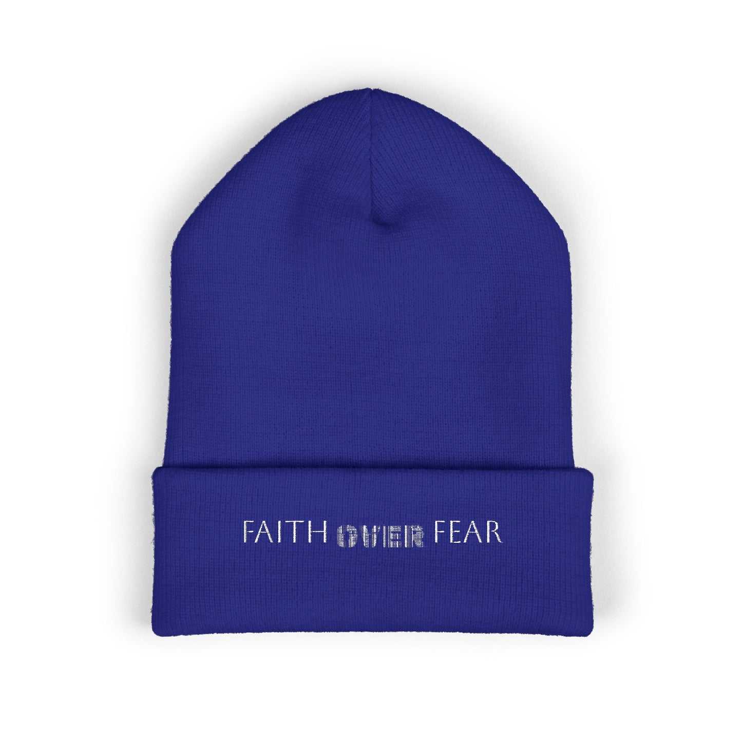 Faith Over Fear Cuffed Beanie with Embroidery