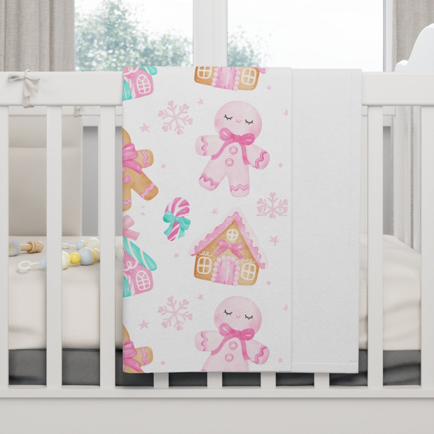 Gingerbread House Fleece Baby Blanket