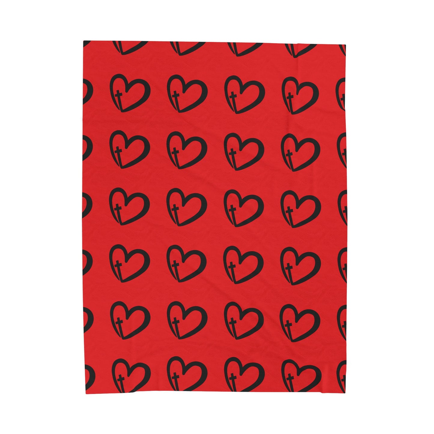 Cozy Heart Print Velveteen Plush Blanket