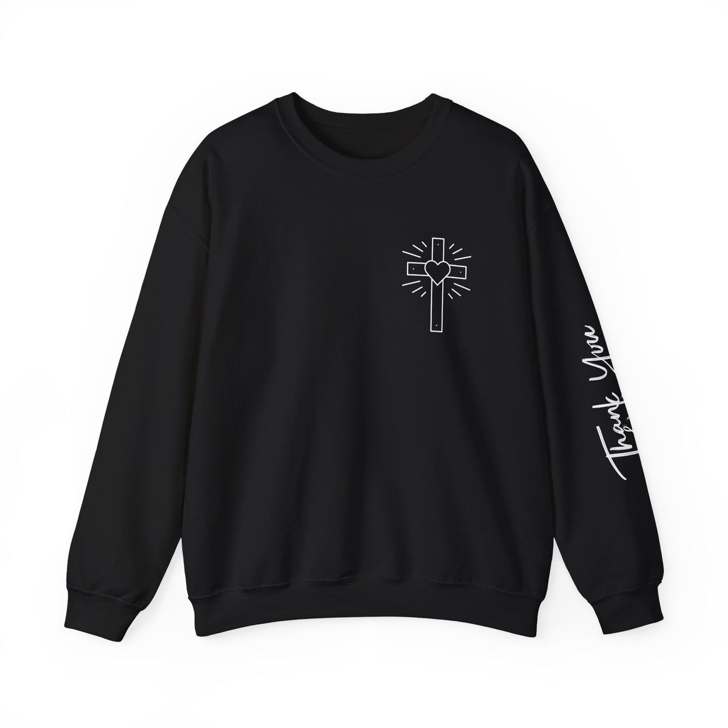 Faith-Inspired Unisex Crewneck Sweatshirt with Thank You & Jesus Design