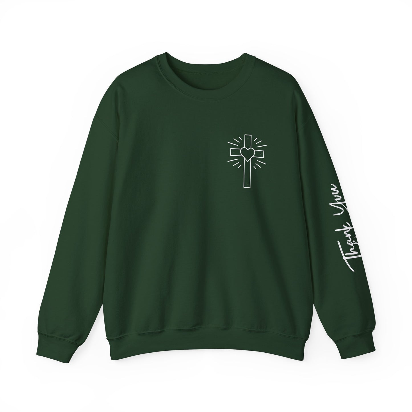 Faith-Inspired Unisex Crewneck Sweatshirt with Thank You & Jesus Design