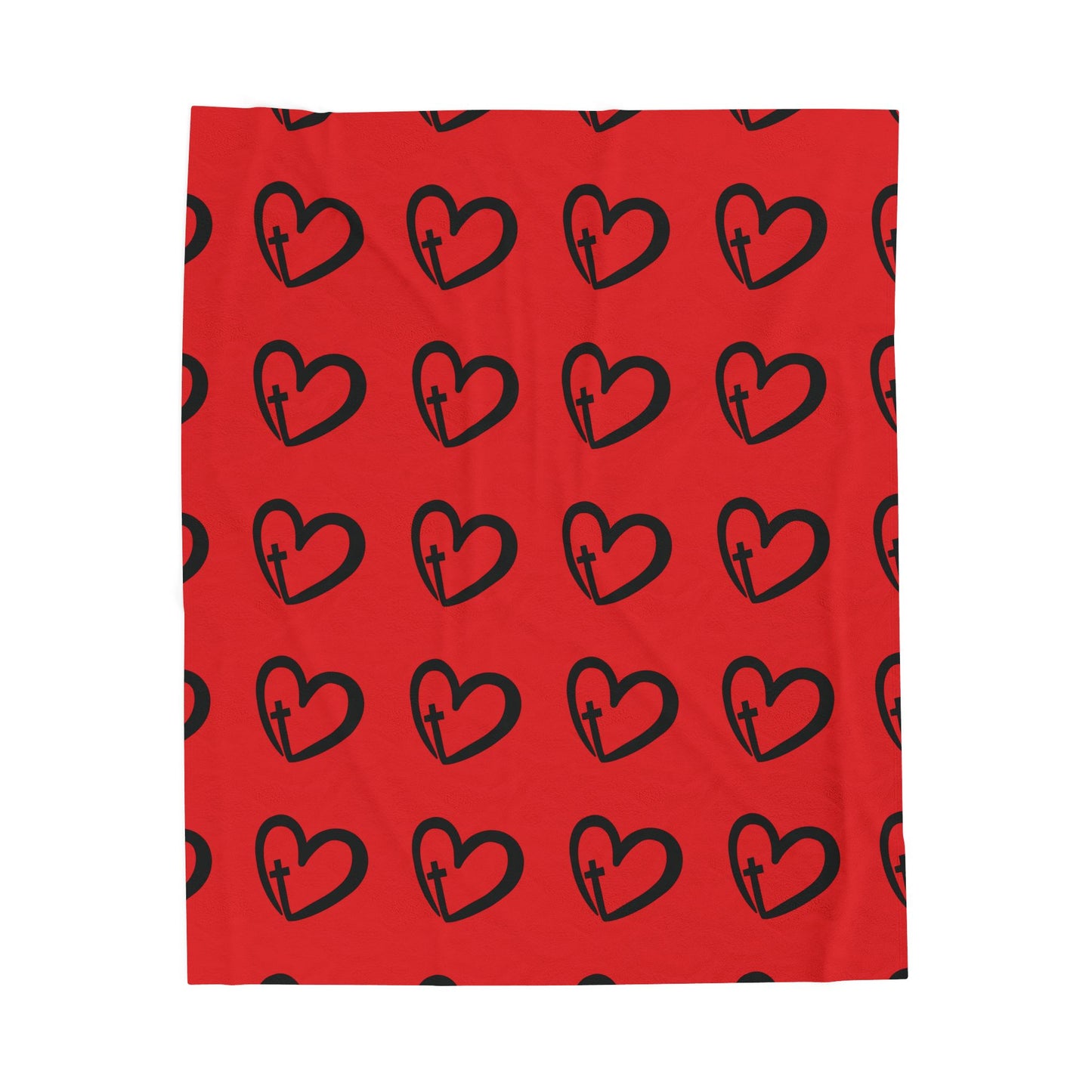 Cozy Heart Print Velveteen Plush Blanket