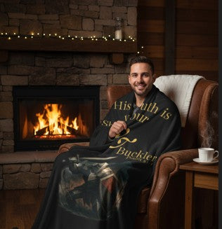 Inspirational Velveteen Plush Blanket - 'His Truth is Your Shield & Buckler'