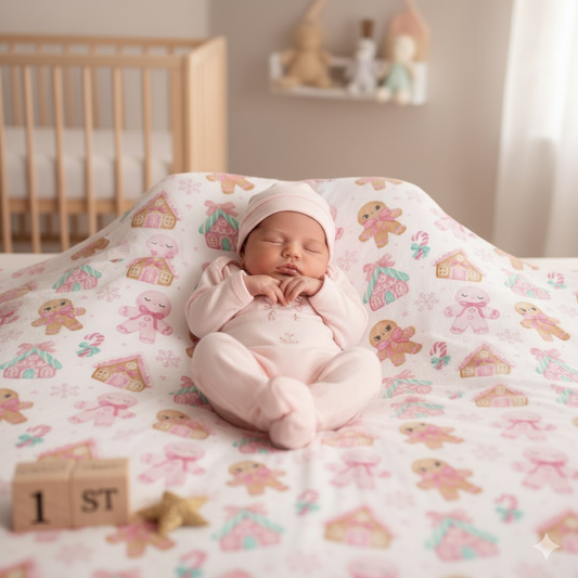 Gingerbread House Fleece Baby Blanket