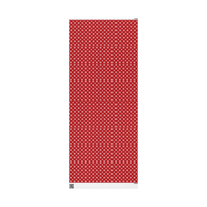 Snowflake Holiday Wrapping Paper - Festive Red Gift Wrap for Christmas and Winter Celebrations