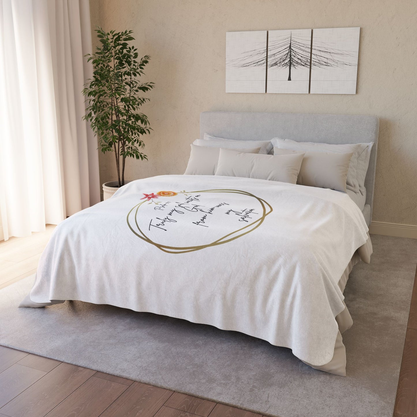 Psalm 39:1 Fleece Sherpa Blanket - Cozy Bible Verse Decor for Home