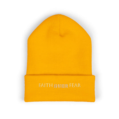 Faith Over Fear Cuffed Beanie with Embroidery