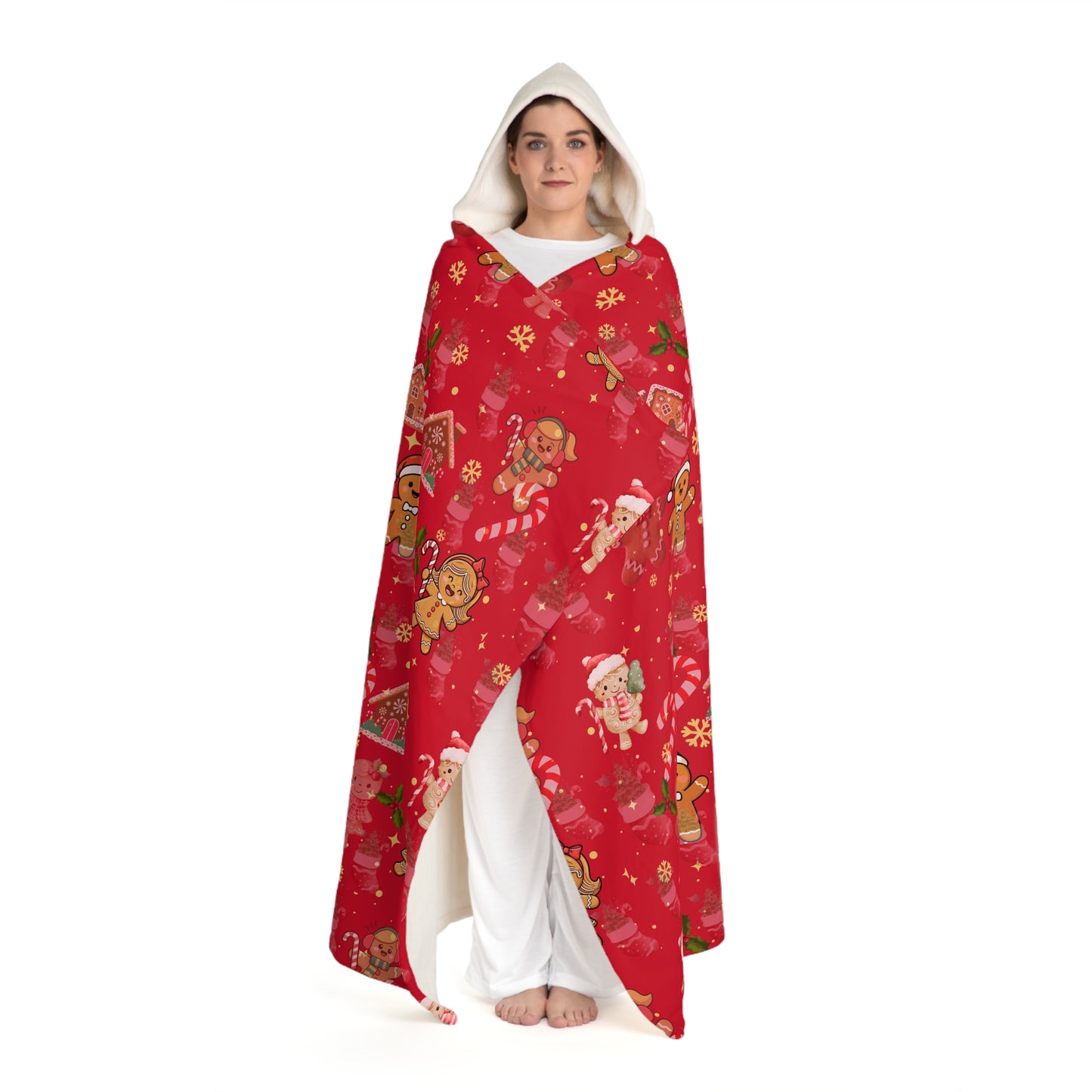 Christmas Hooded Sherpa Blanket