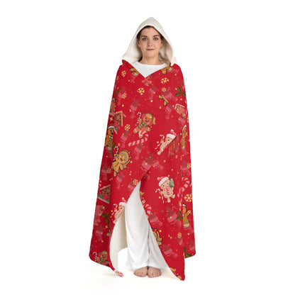 Christmas Hooded Sherpa Blanket