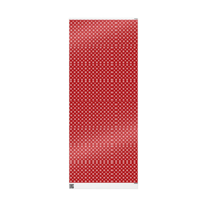 Snowflake Holiday Wrapping Paper - Festive Red Gift Wrap for Christmas and Winter Celebrations