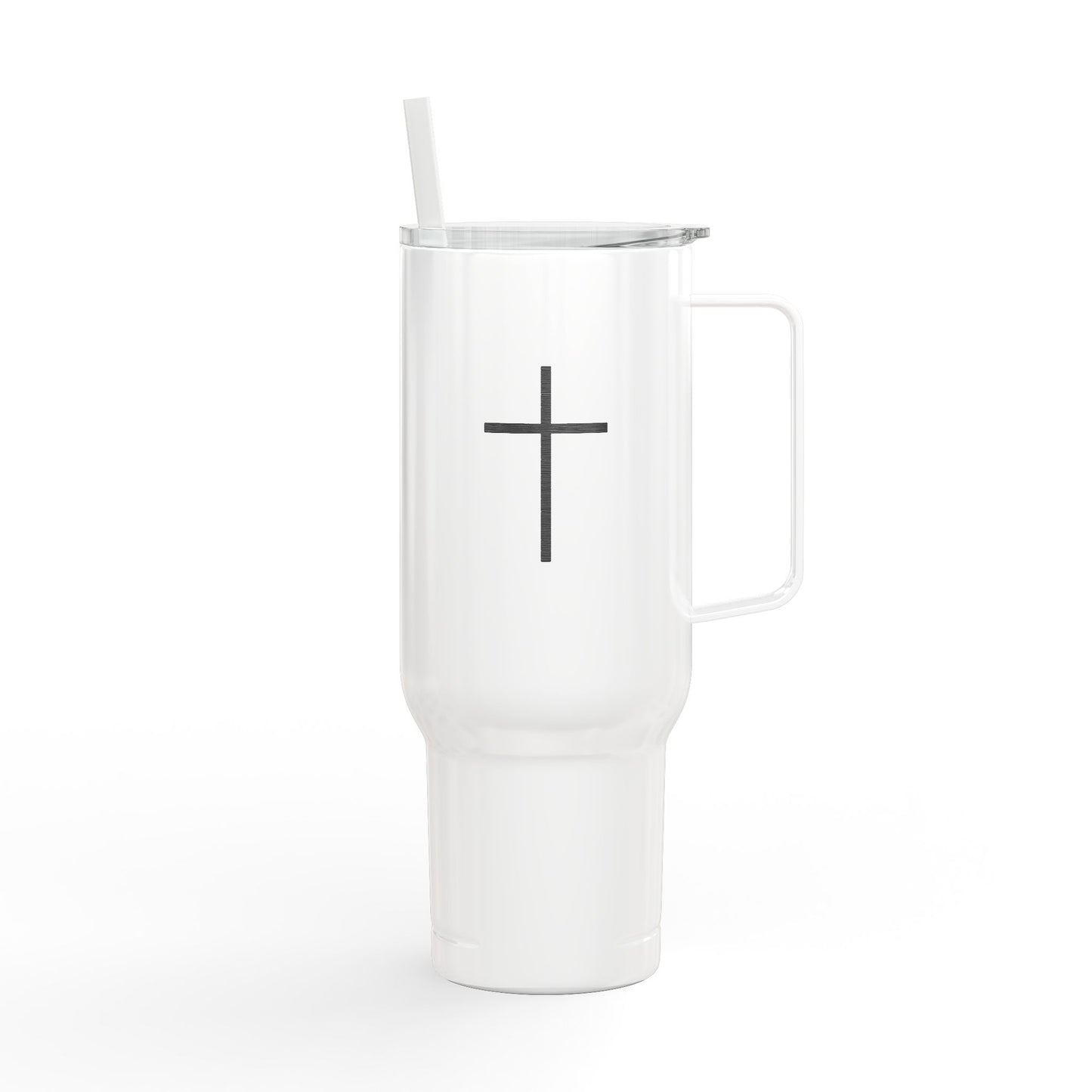 “Joyful” Stainless Travel Mug with Lid & Straw