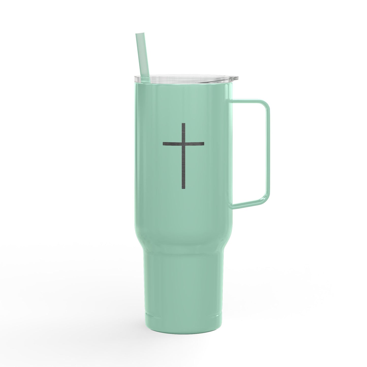 “Joyful” Stainless Travel Mug with Lid & Straw
