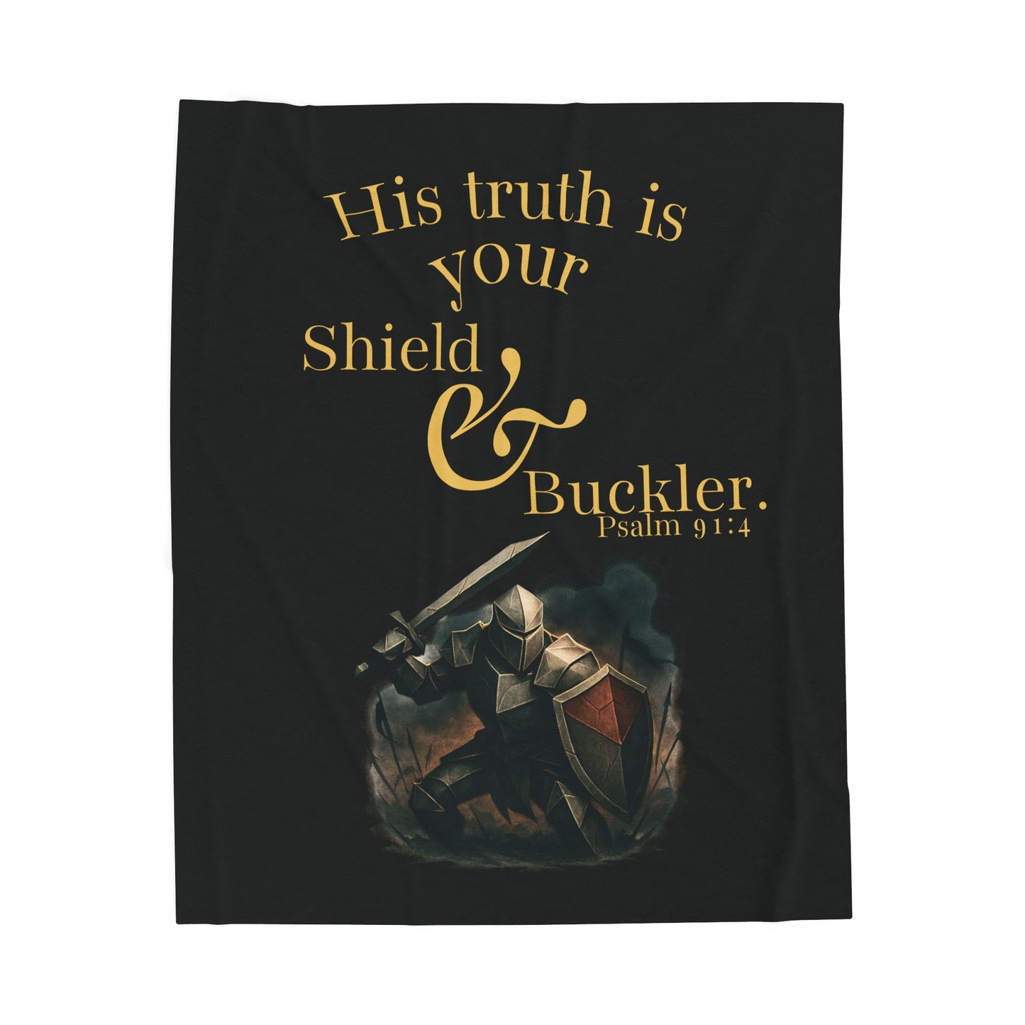Inspirational Velveteen Plush Blanket - 'His Truth is Your Shield & Buckler'