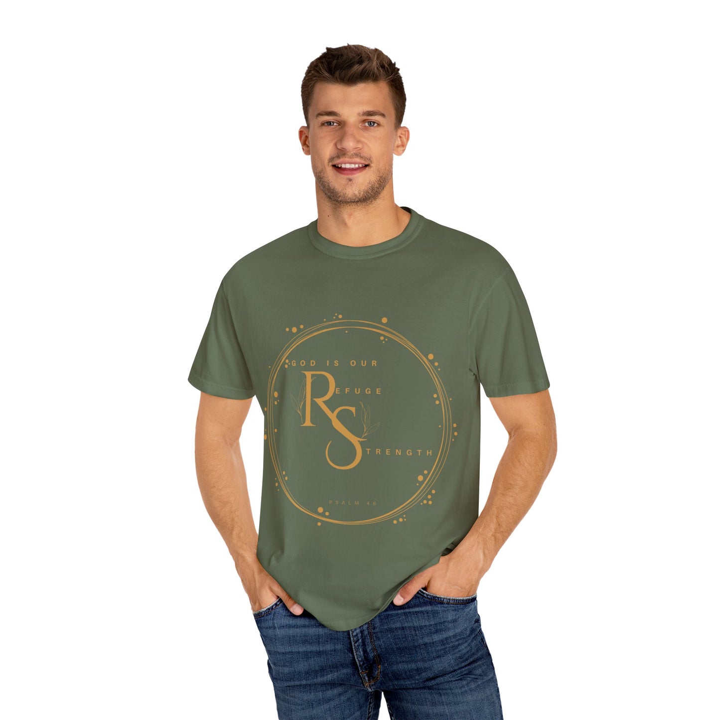 Inspirational Quote Tee, Unisex Garment-Dyed T-shirt, Motivational Apparel, Everyday Wear, Gift for Strength, Spiritual Inspiration