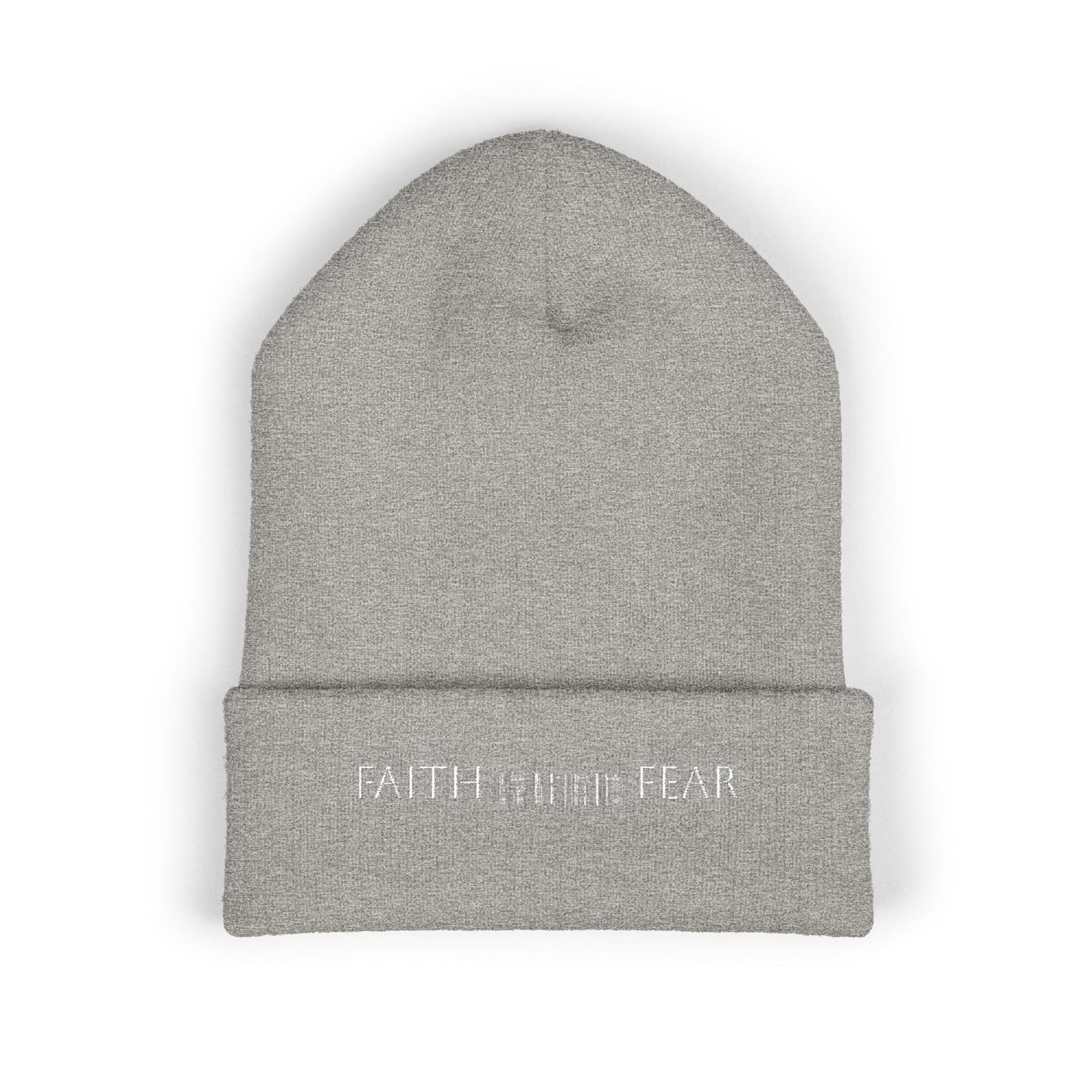 Faith Over Fear Cuffed Beanie with Embroidery