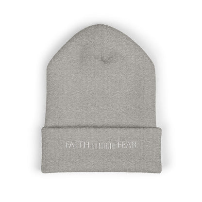 Faith Over Fear Cuffed Beanie with Embroidery