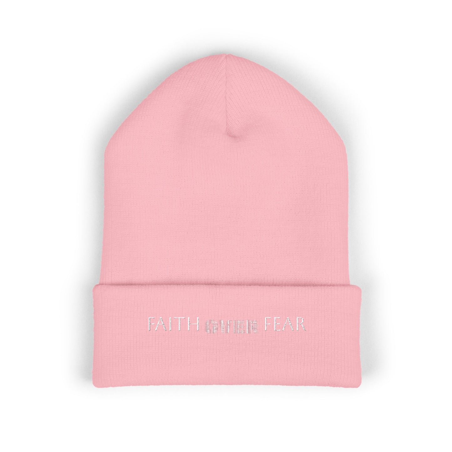 Faith Over Fear Cuffed Beanie with Embroidery