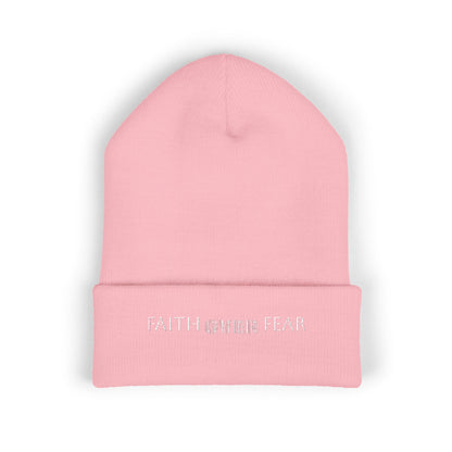 Faith Over Fear Cuffed Beanie with Embroidery